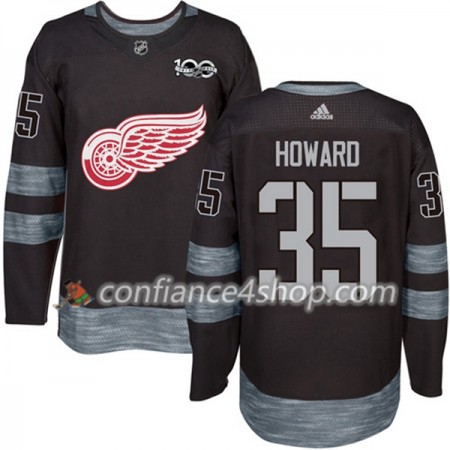 Adidas Maillot de Hockey Detroit Red Wings Jimmy Howard 35 1917-2017 100th Anniversary Noir Authentic - Homme